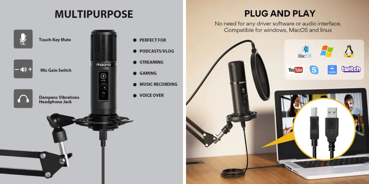 MAONO AUPM422 Professional USB Microphone (3).webp